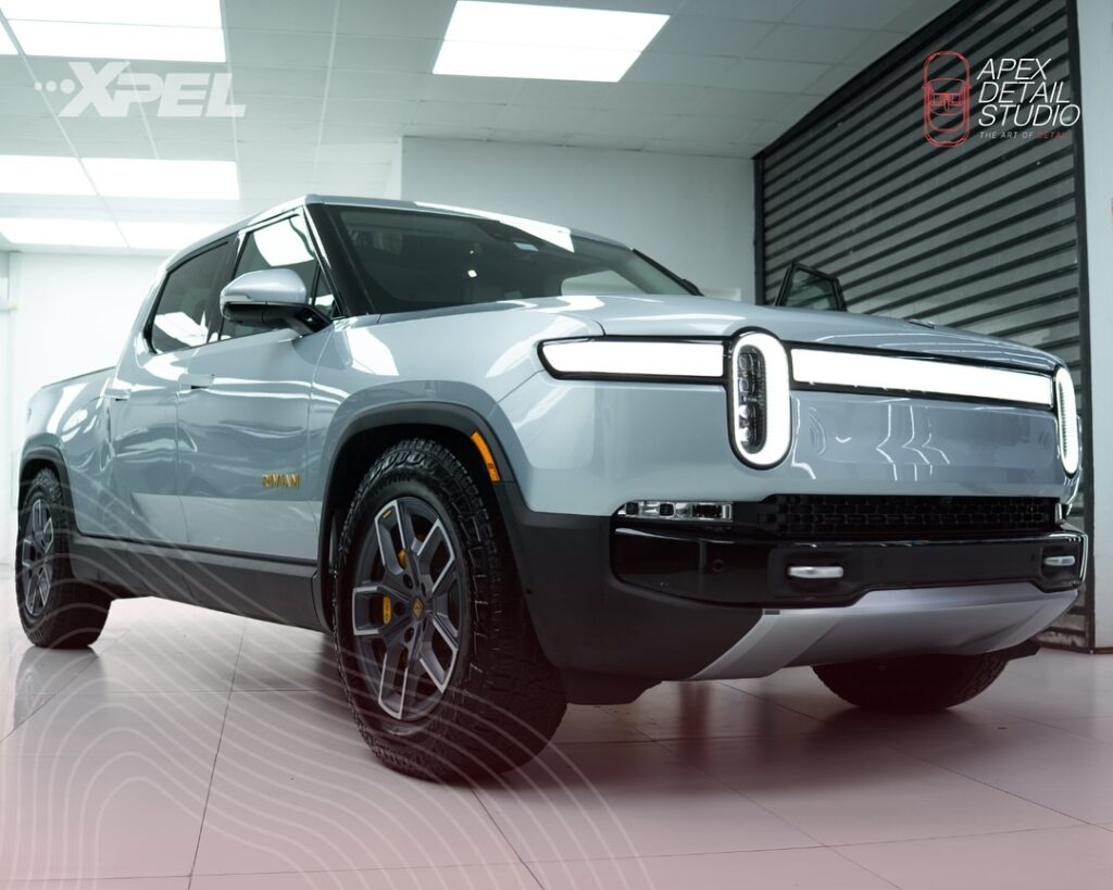 Rivian R1T protected with XPEL Ultimate Fusion film. 