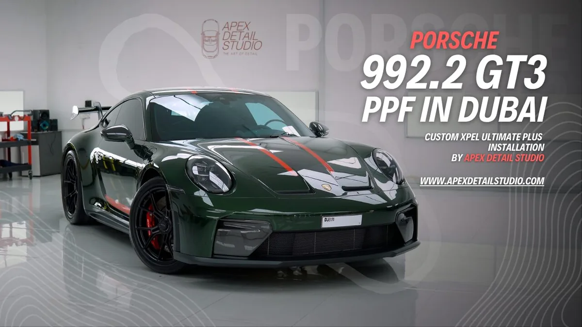 Porsche 911 XPEL paint protection film in Dubai