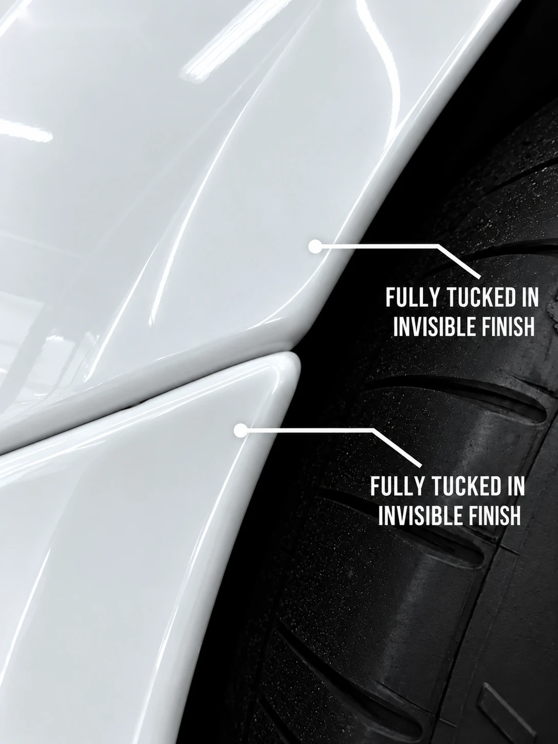 Apex install: film extended past the panel edge and tucked in