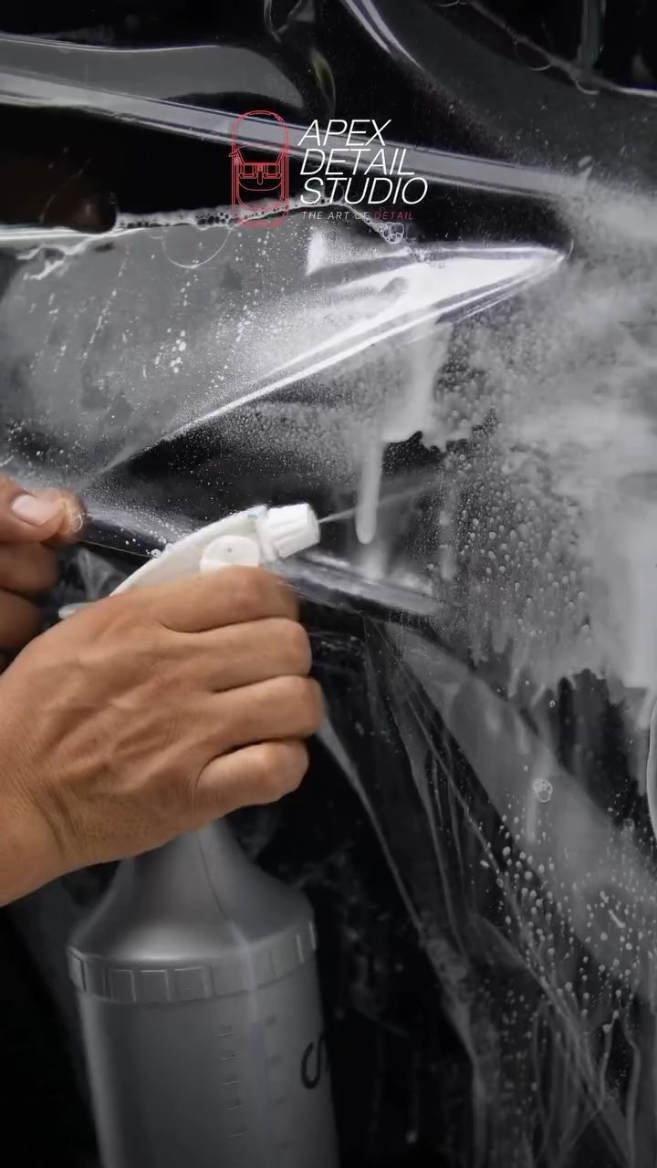 Slip solution sprayed under PPF on the Mercedes-AMG G63